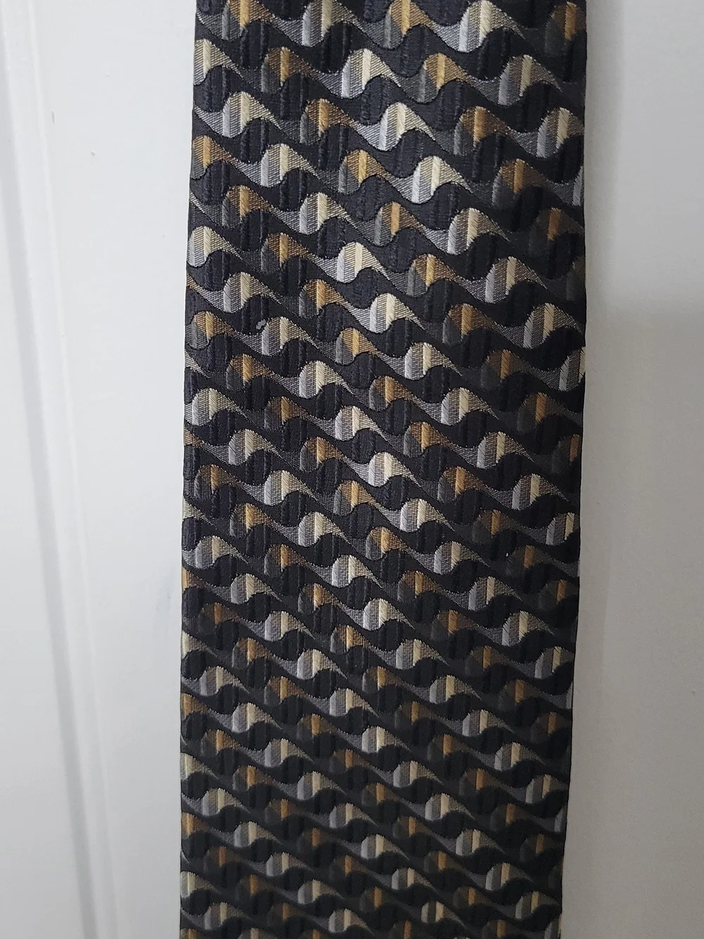 Stafford Black And Gold Geometric Pattern Tie